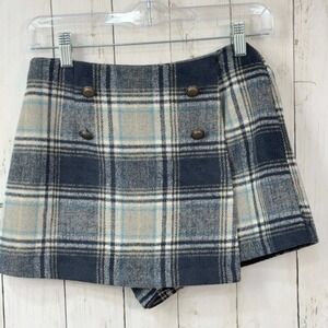 Forever 21 Women's Y2K Style Blue Plaid Double Breasted Skort Size Small